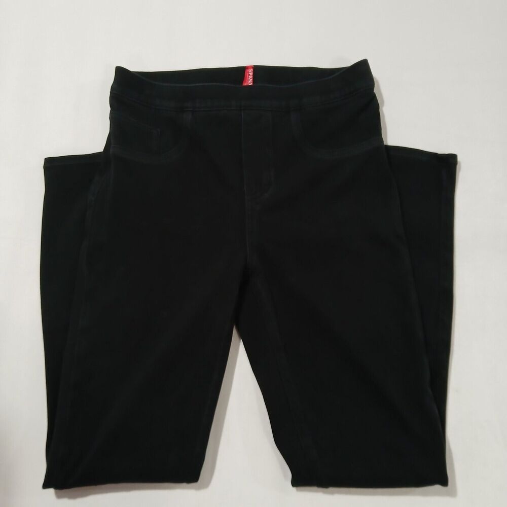 Spanx Jean-ish Ankle Pull On Medium Leggings Tummy Control Black 20018R